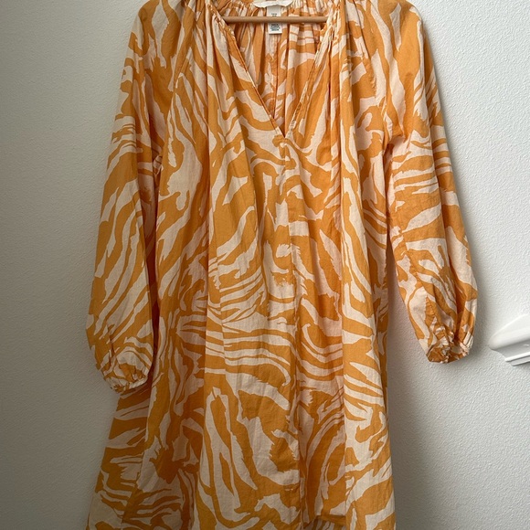 H&M Orange and White Zebra Long Sleeve Dress - Picture 1 of 4